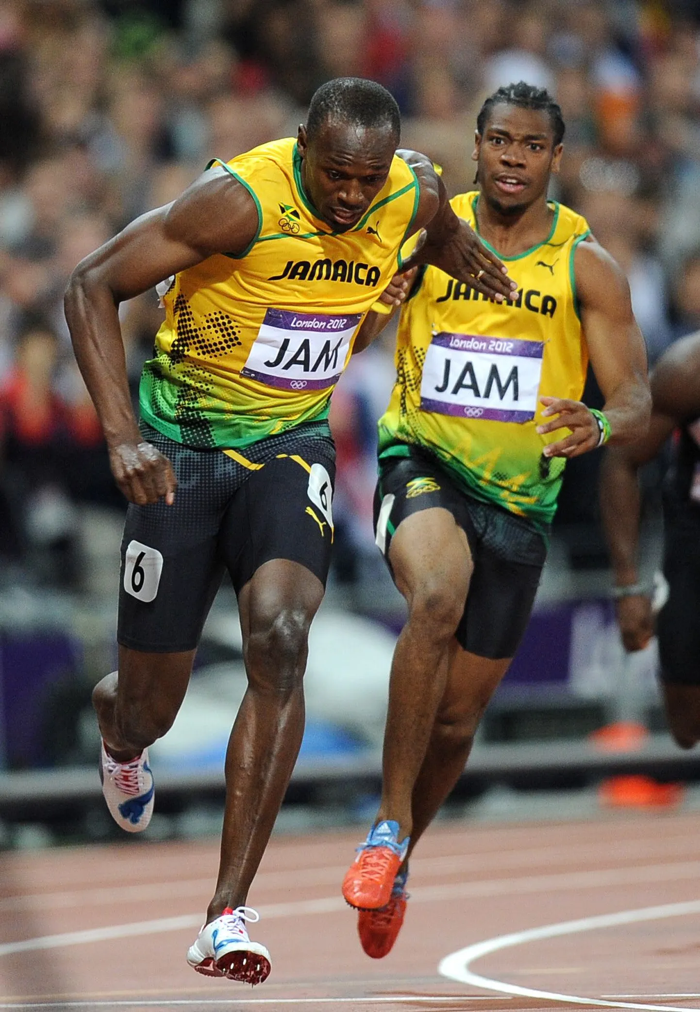 Usain Bolt ja Yohan Blake meeste 4 korda 100 meetri teatejooksus