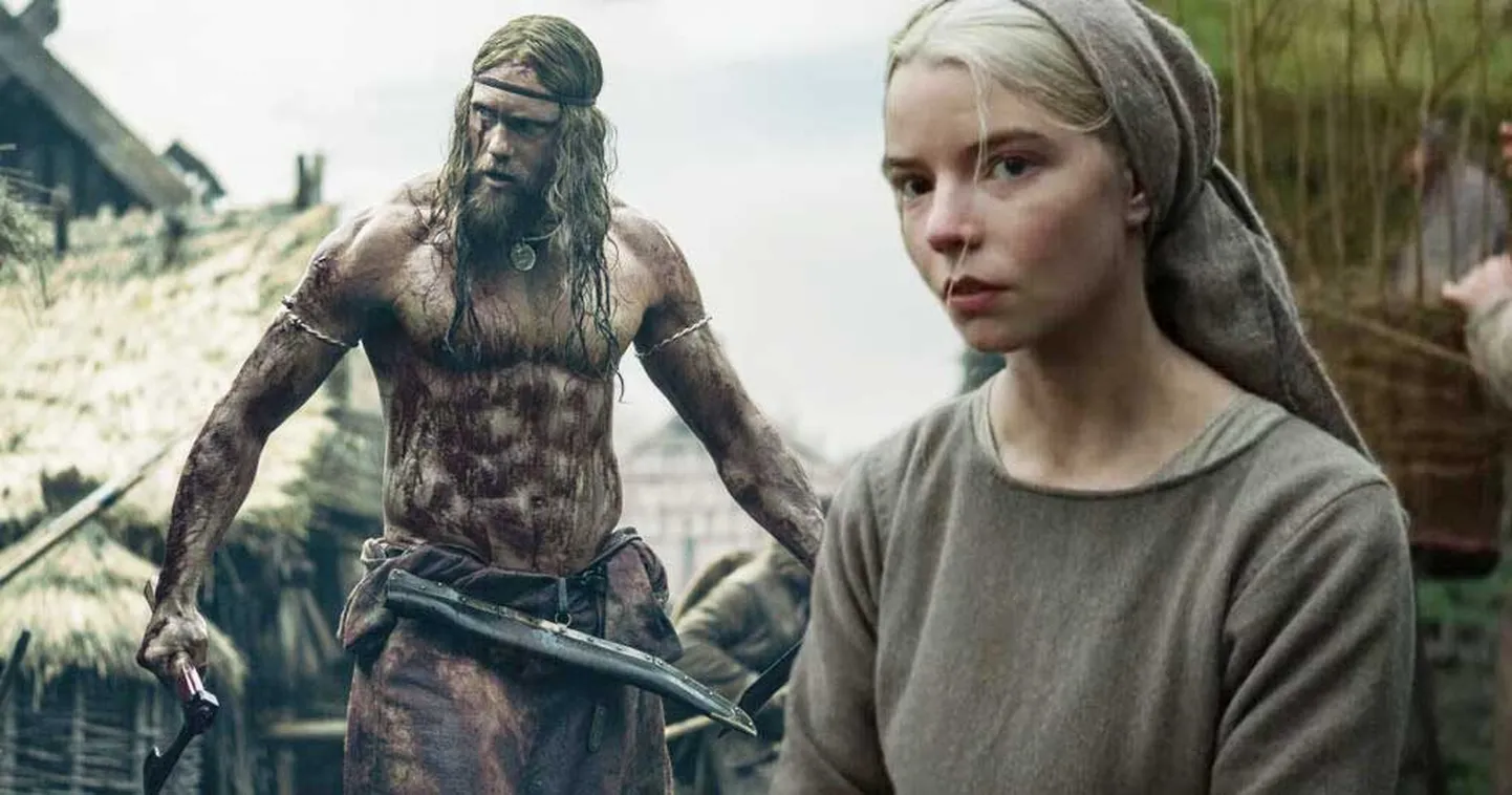 Anja Teilore-Džoja un Aleksandrs Skarsgards filmā "Ziemeļnieks" ("The Northman")