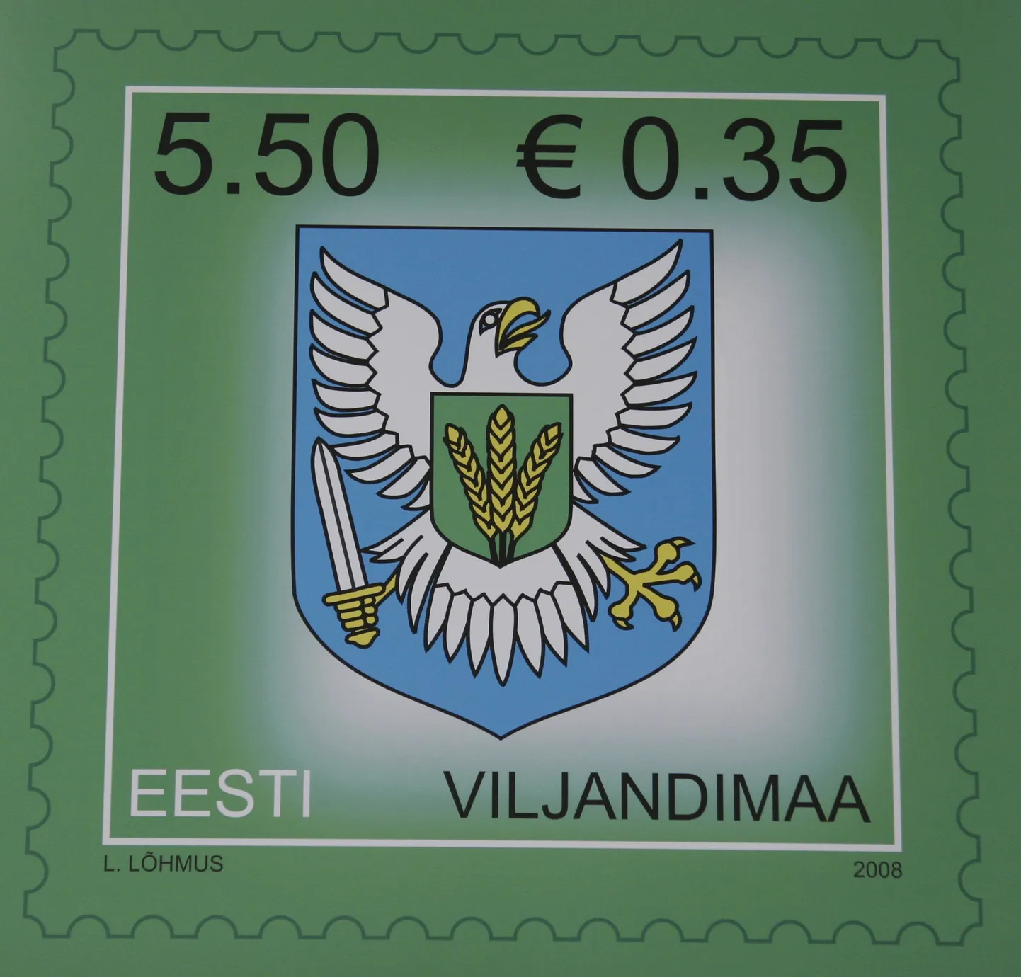 Pildil Viljandimaa postmark.