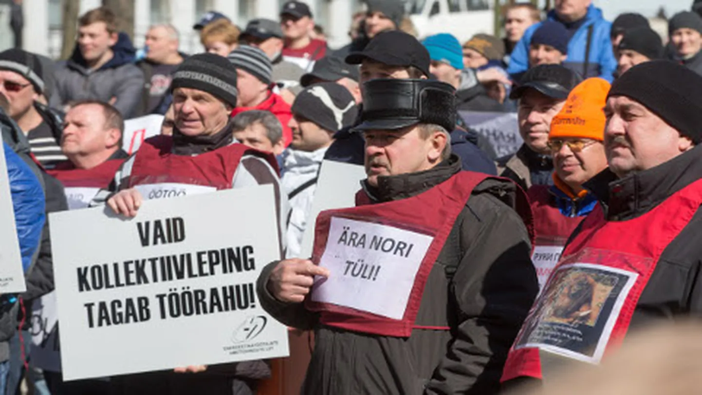 Narva energeetikud nõuavad nii palgatõusu kui kõigi seniste hüvede säilitamist.