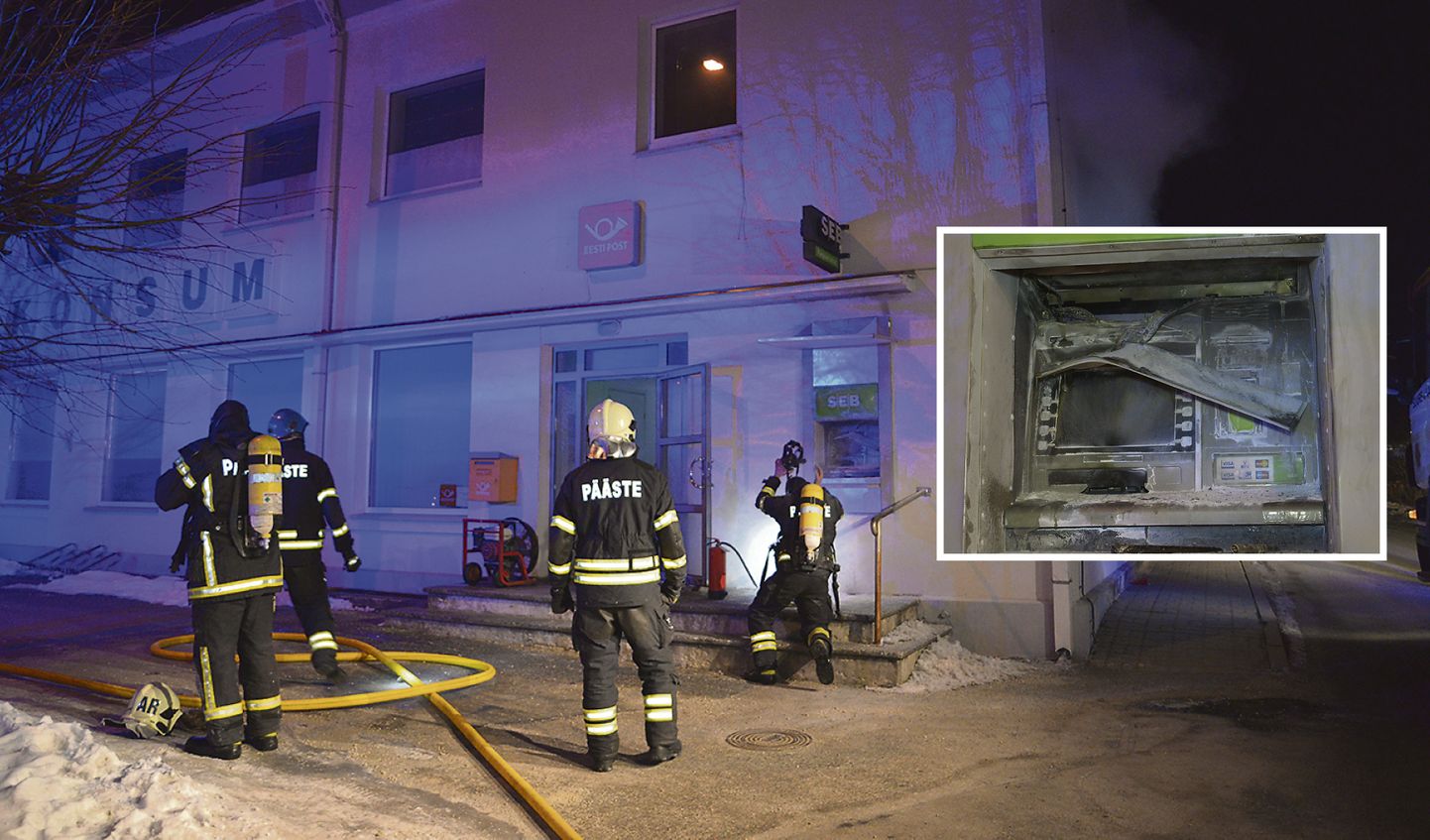 Kui päästjad tööle asusid, põles maja seina küljes olev pangaautomaat ning hoones olid mitu ruumi suitsu täis.