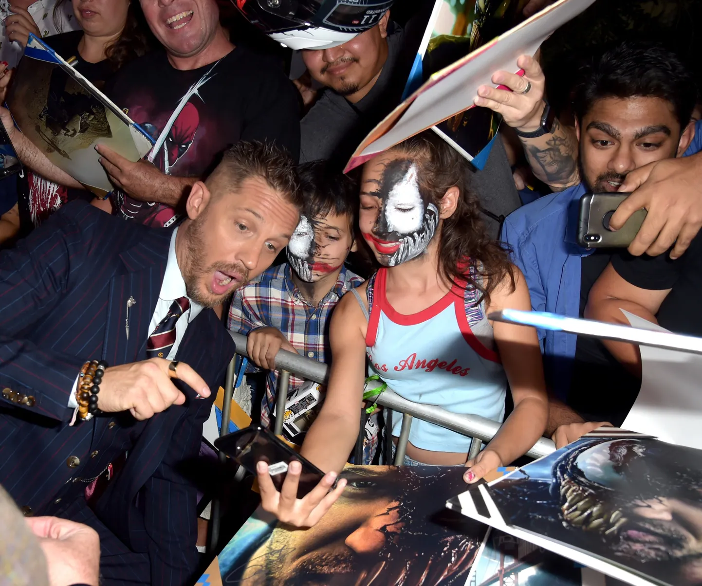 WESTWOOD, CA - OCTOBER 01: Tom Hardy attends the premiere of Columbia Pictures' 'Venom' at Regency Village Theatre on October 1, 2018 in Westwood, California.   Kevin Winter/Getty Images/AFP
== FOR NEWSPAPERS, INTERNET, TELCOS & TELEVISION USE ONLY ==