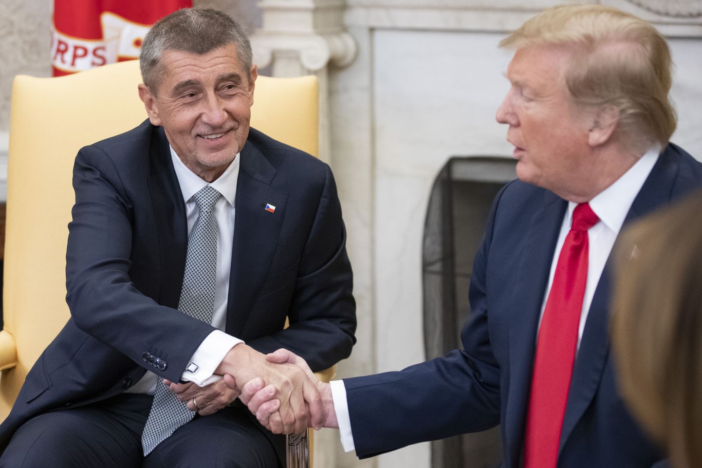 Andrej Babiš (vasakul) kohtus Valges Majas Donald Trumpiga.