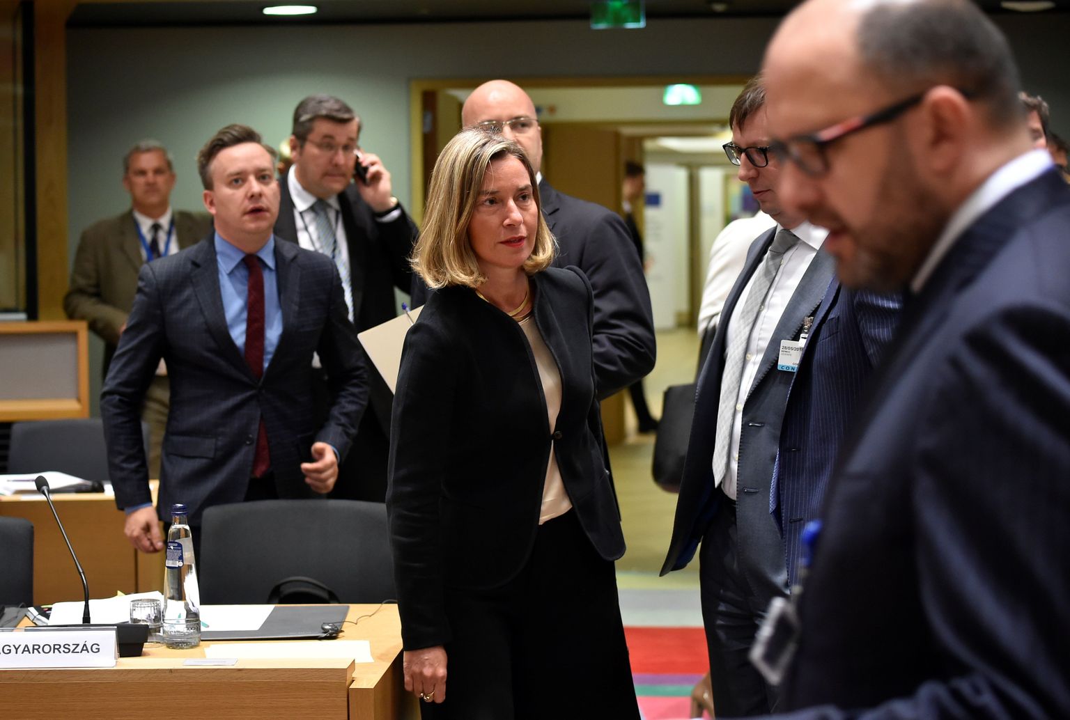 Euroopa Liidu välis- ja julgeolekupoliitika kõrge esindaja Federica Mogherini saabub välisministrite kohtumisele Brüsselis.