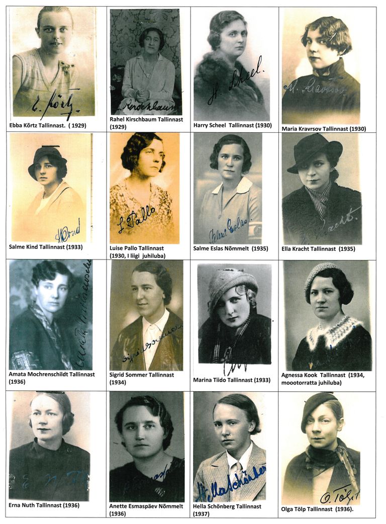 Tallinna ja Nõmme naisautojuhte 1929-1936.