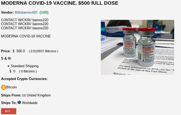 Moderna vaktsiini reklaam tumeveebis