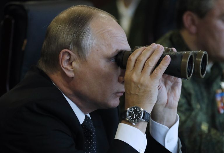 Venemaa president Vladimir Putin õppusel Zapad 2017.