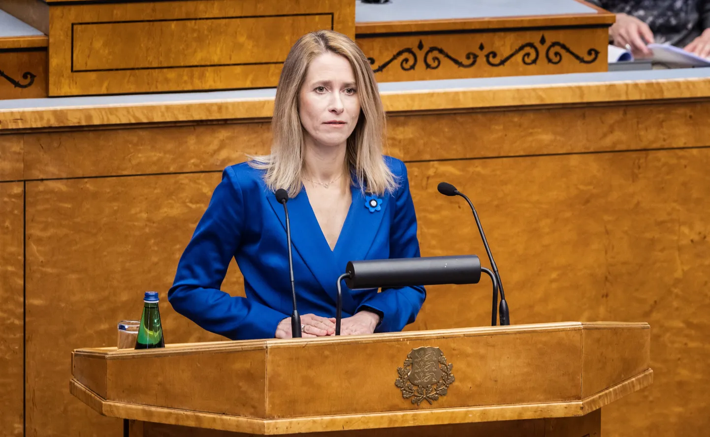 Kaja Kallas Riigikogu saalis.