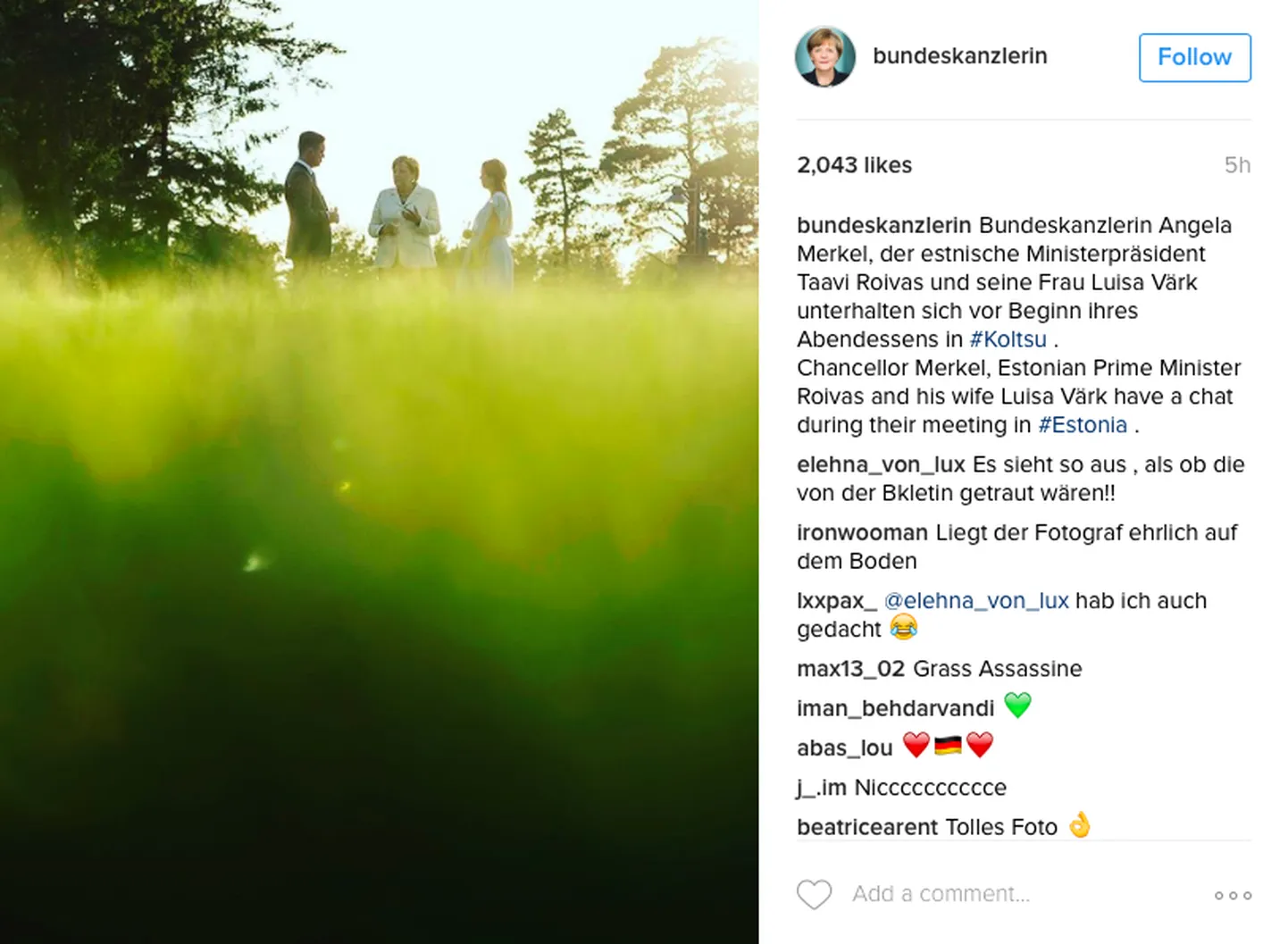 Taavi Rõivas, Angela Merkel ja Luisa Värk