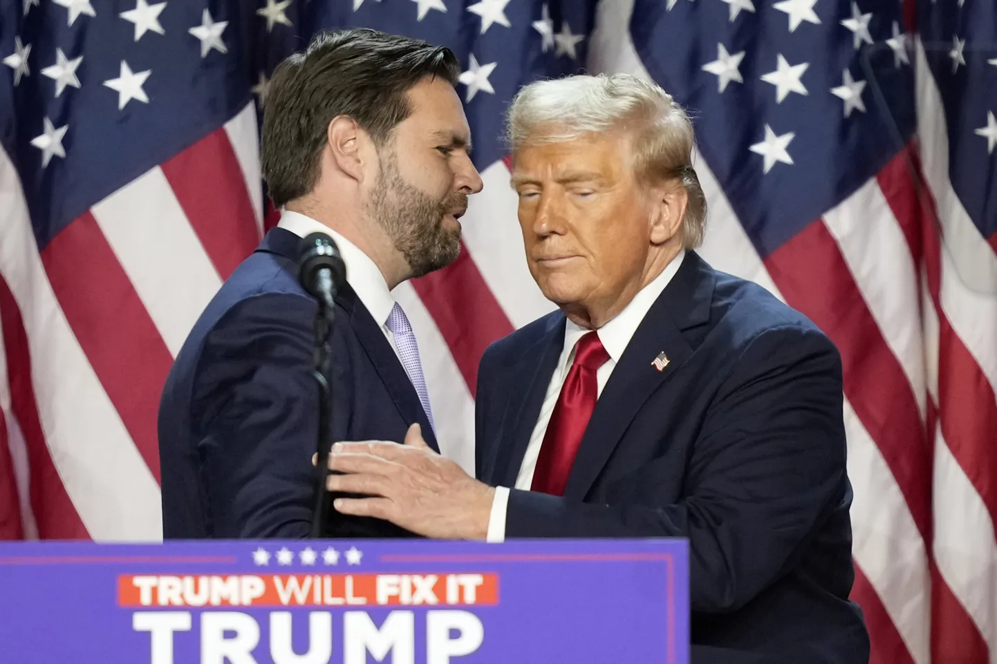 USA presidendiks valitud Donald Trump ja tulevane asepresident JD Vance. 6. november 2024.