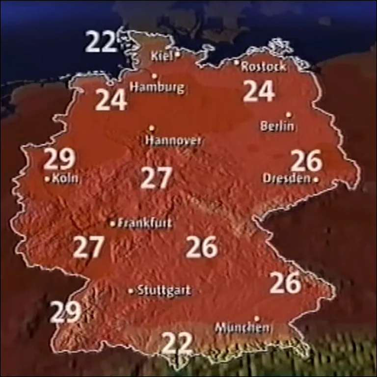 Ekrānšāviņš no Tagesschau vom 24.07.1999 mit Dagmar Berghof (YouTube)