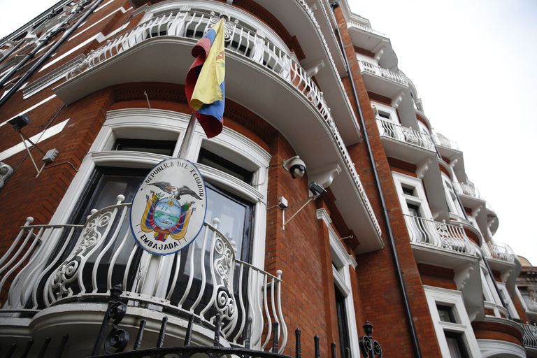 Ecuadori saatkond Londonis. Foto: NEIL HALL/Reuters/Scanpix