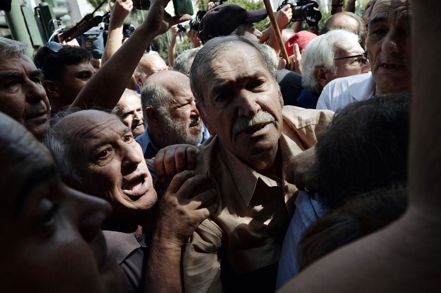Grieķu pensionāru protesti.