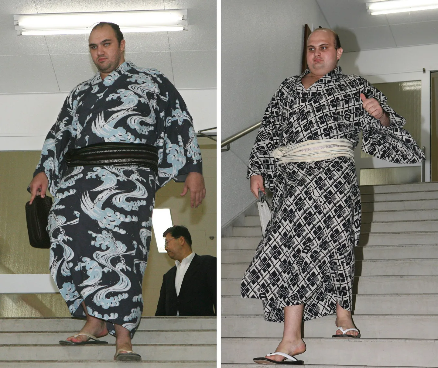 Sumomaadlejad Roho(vasakul) ja Hakurozan.