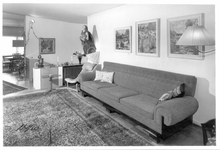 Ericsoni villa teise korruse suur, ligi 70-ruutmeetrine elutuba 1940ndatel. FOTO: