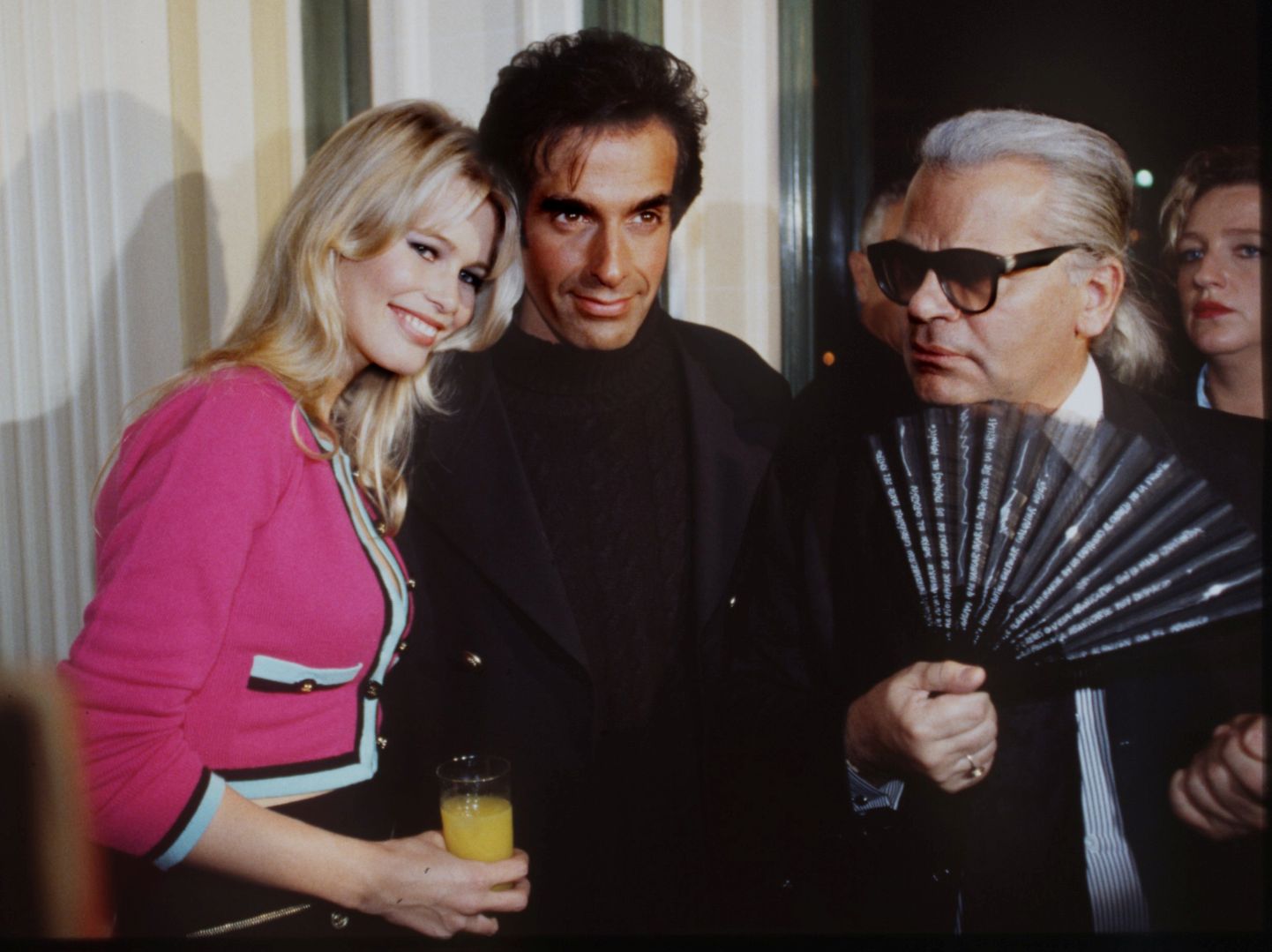 Modell Claudia Schiffer, David Copperfield  ja Karl Lagerfeld.