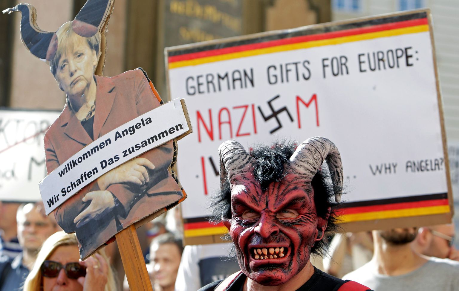 Angela Merkeli Praha-visiidi ajal korraldati linnas mitmeid meeleavaldusi.