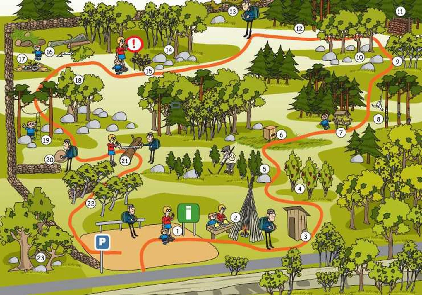 Saaremaal avatakse sel nädalal Miku metsapark. Pildil mtesapargi kaart.