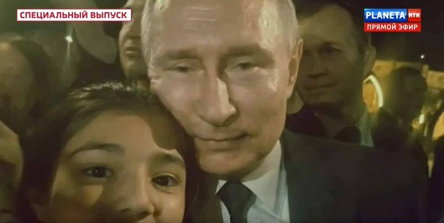 Встреча Владимира Путина с жителями Дагестана на телеканале "РТР-Планета"