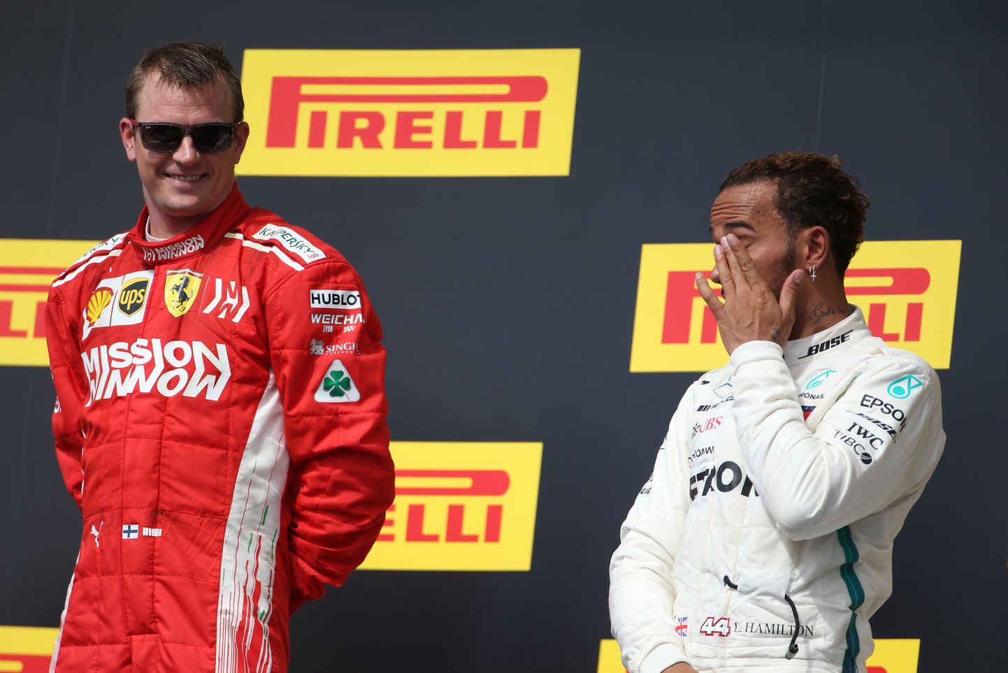 Kimi Räikkönen ja Lewis Hamilton.
