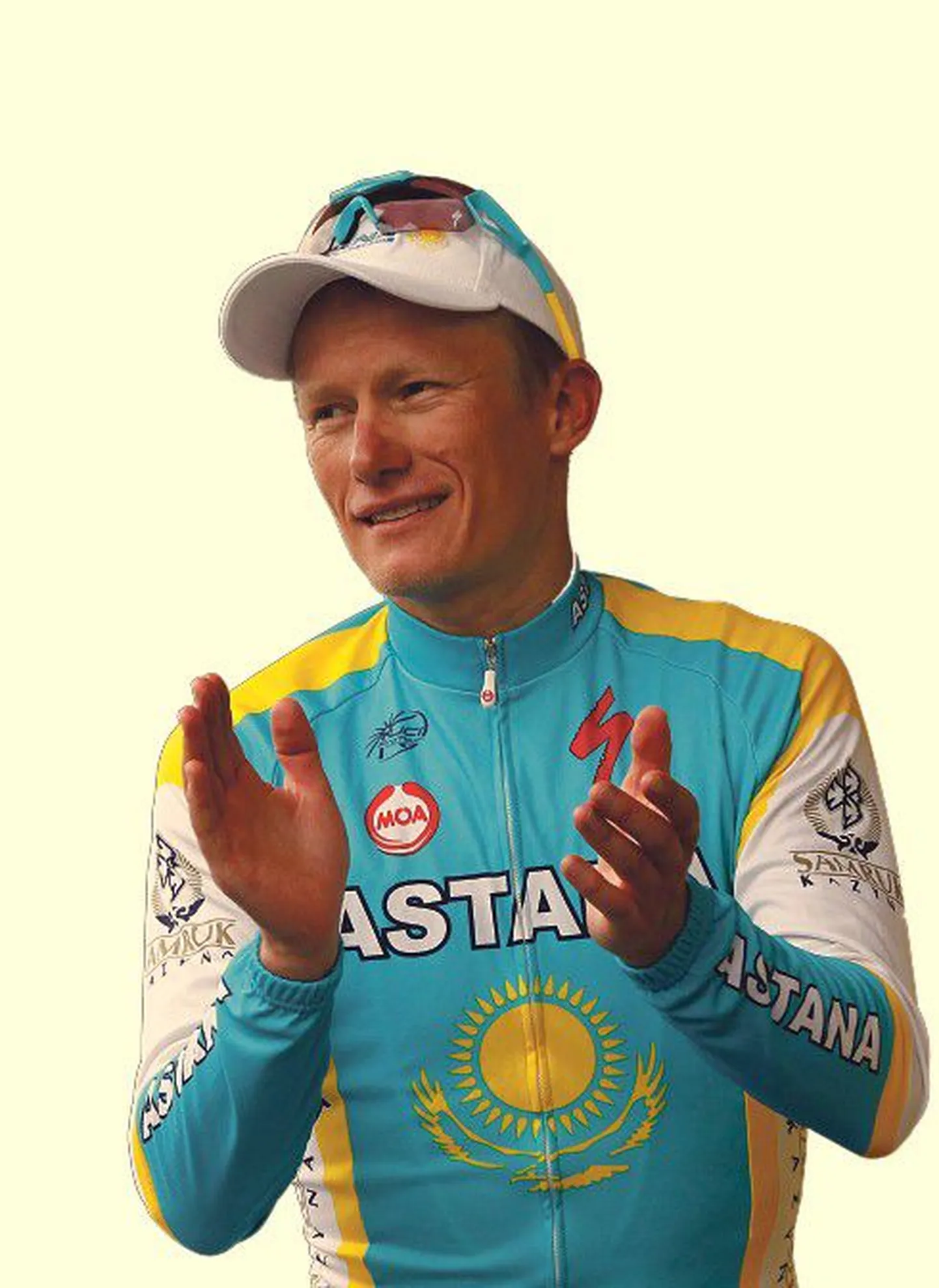 Лидер команды велогонщиков Astana 
Александр Винокуров.