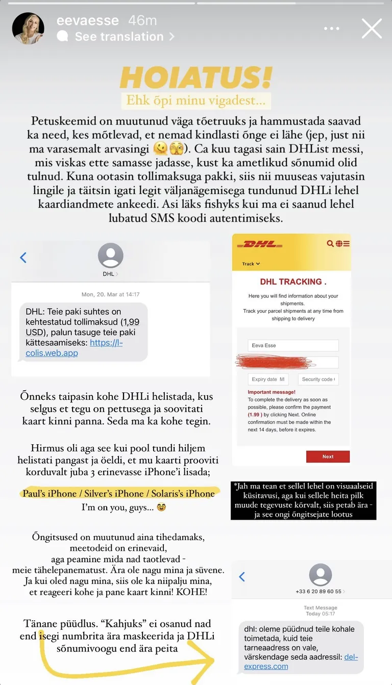 Kavalast pettusest ei pääsenud ka Eeva Esse-Sõõrumaa.