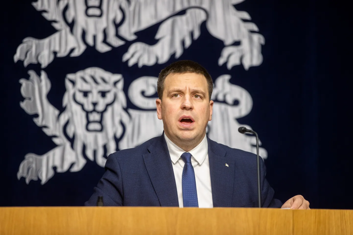 Valitsuse pressikonverentsil osalesid Jüri Ratas, Tanel Kiik, Urmas Reinsalu ja Rain Epler.