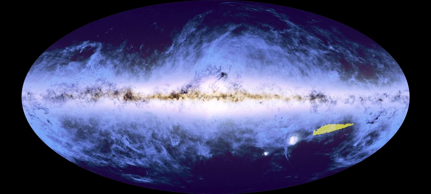 ESA Euclidi kosmoseteleskoobi esimeste andmete põhjal 15. oktoobril 2024 avaldatud hiiglaslik mosaiik moodustab vaid ühe protsendi Euclidi kuue aasta jooksul kogutavast andmemahust. Avaldatud mosaiigi asukoht ja tegelik suurus lõunataevas on tähistatud kollase laiguna Plancki taevakaardil.
