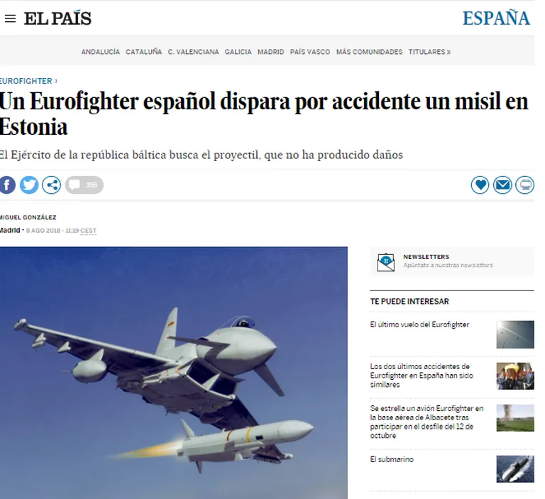 Hispaania väljaanne El Pais teatas juhtumist täna hommikul.