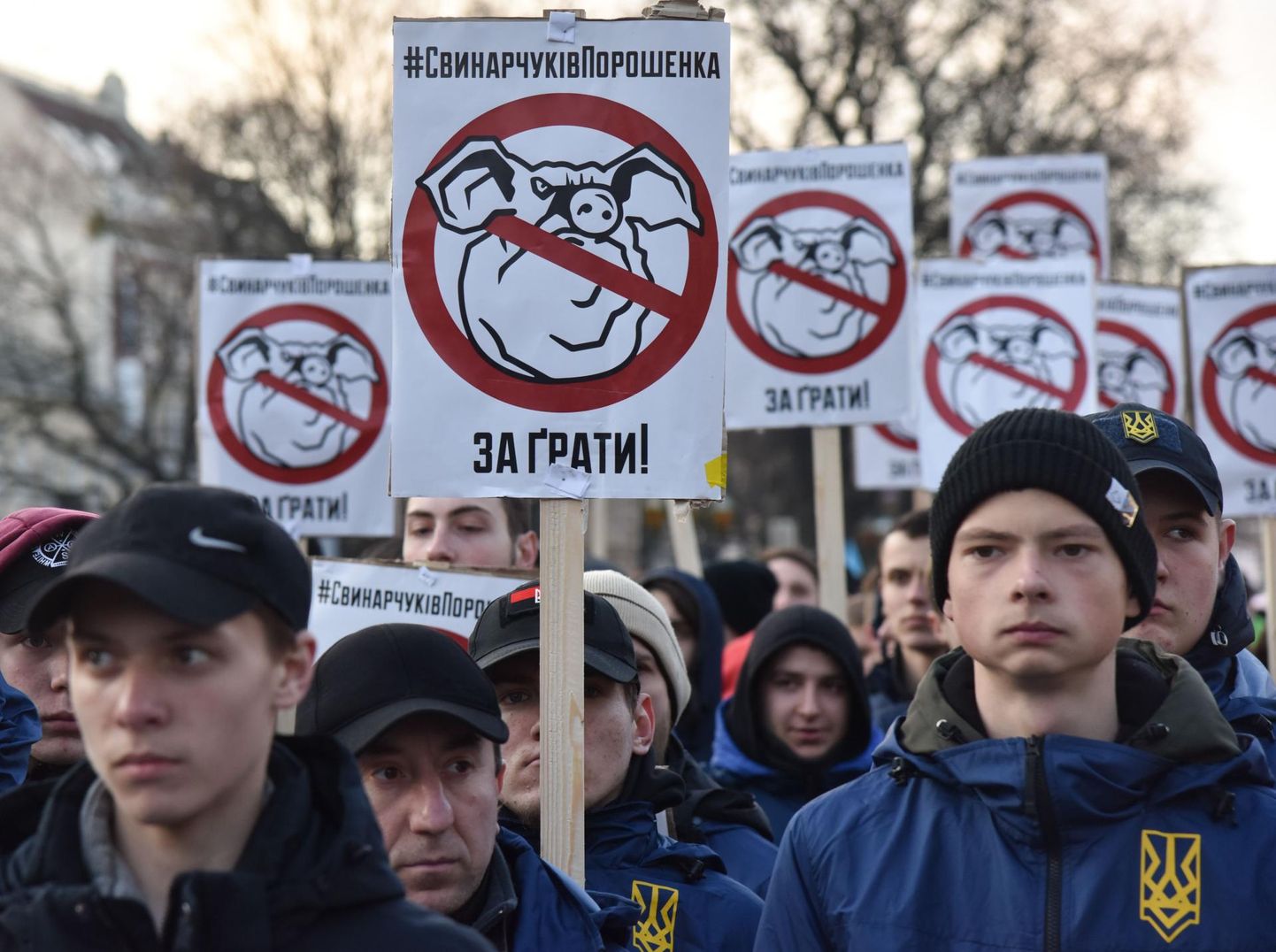 Meeleavaldajad Kiievis nõudmas korruptsiooniuurimise algatamist president Petro Porošenkoga seotud tippametnike suhtes.