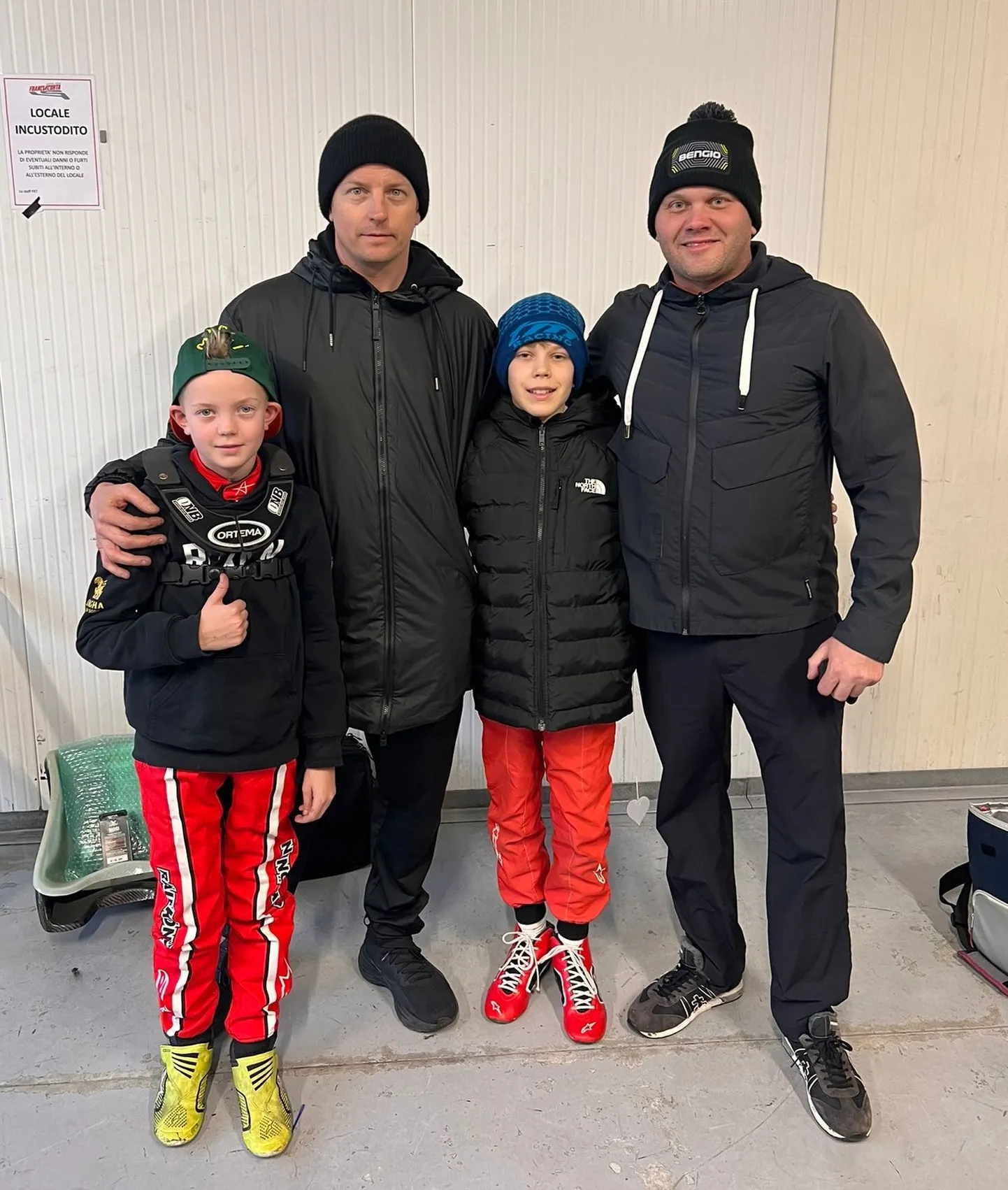 Vasakult: Robin Räikkönen, Kimi Räikkönen, Aston
Asmer ja Marko Asmer.