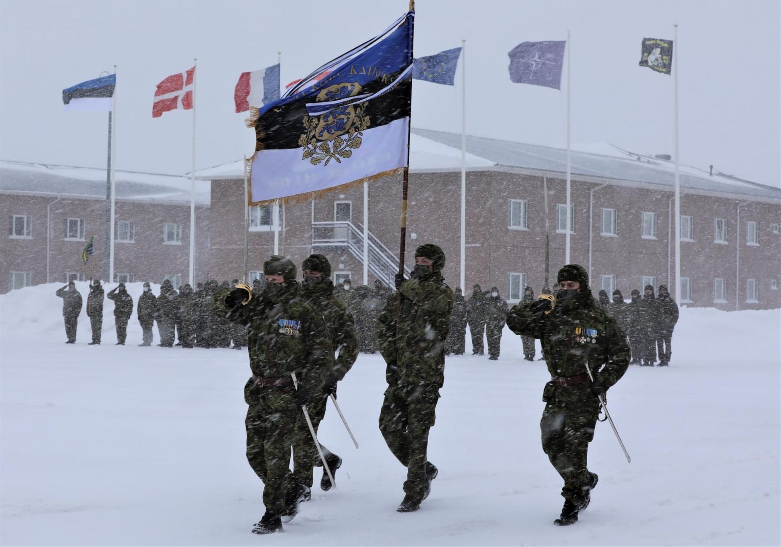 Scoutspataljoni võitlejad tähistamas Pikksaare lahingu aastapäeva. Foto on illustratiivne!