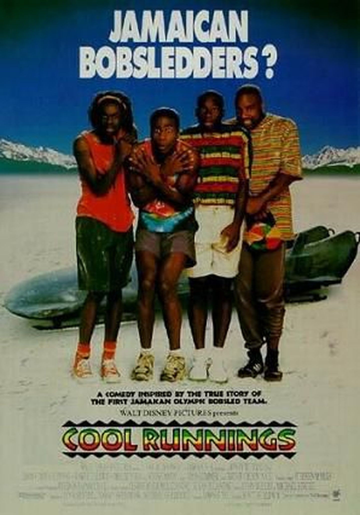 Jamaica bobikelgumeeskonnast tehtud filmi Cool Runningsi reklaamplakat.