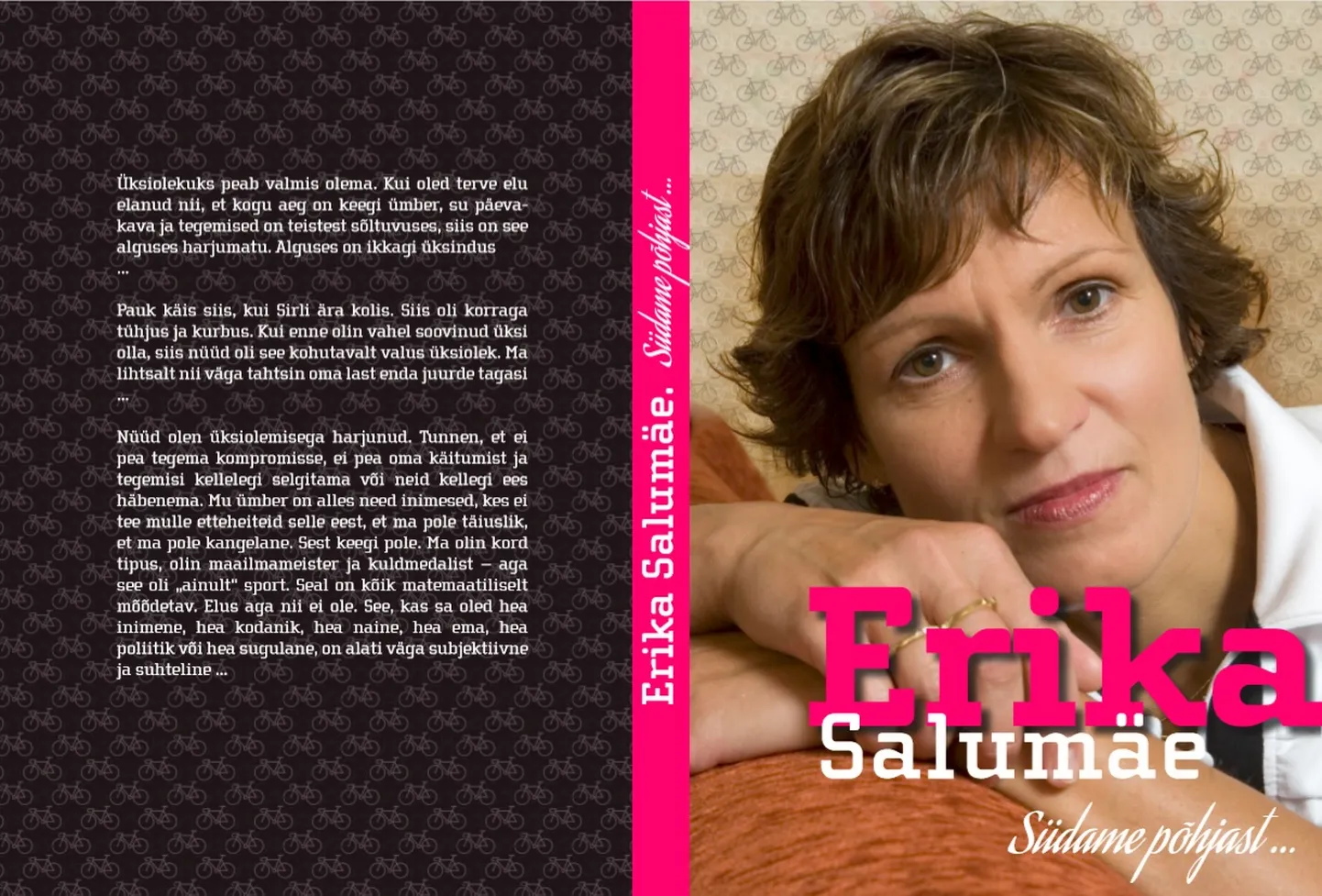 Erika Salumäe elulooraamatu kaaned.