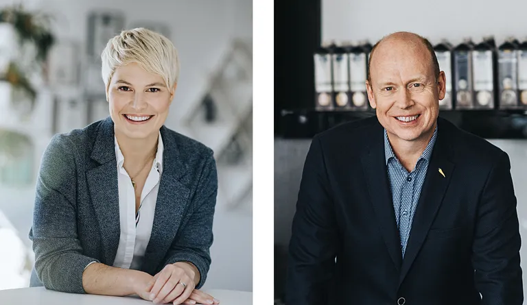 Marta Piigli, Paulig Professional äriüksuse juht (vasakul), Rainer Tammet, Santa Maria ärijuht Baltikumis (paremal)