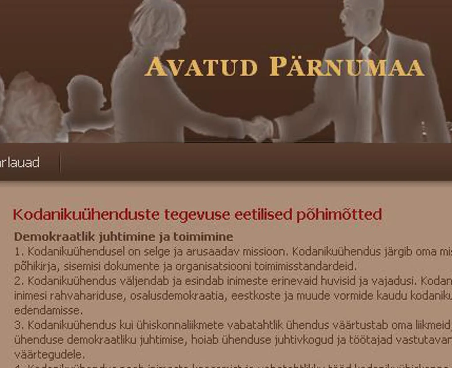 Pärnumaa kodanikeühendustel valmis veebikülg.