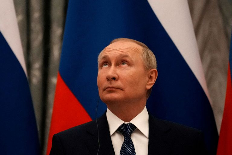 Venemaa president Vladimir Putin 7. veebruaril Moskvas ühisel pressikonverentsil Prantsusmaa presidendi Emmanuel Macroniga