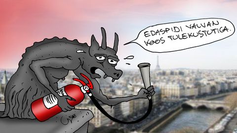Päeva karikatuur: Pariisis läks põlema Jumalaema kirik