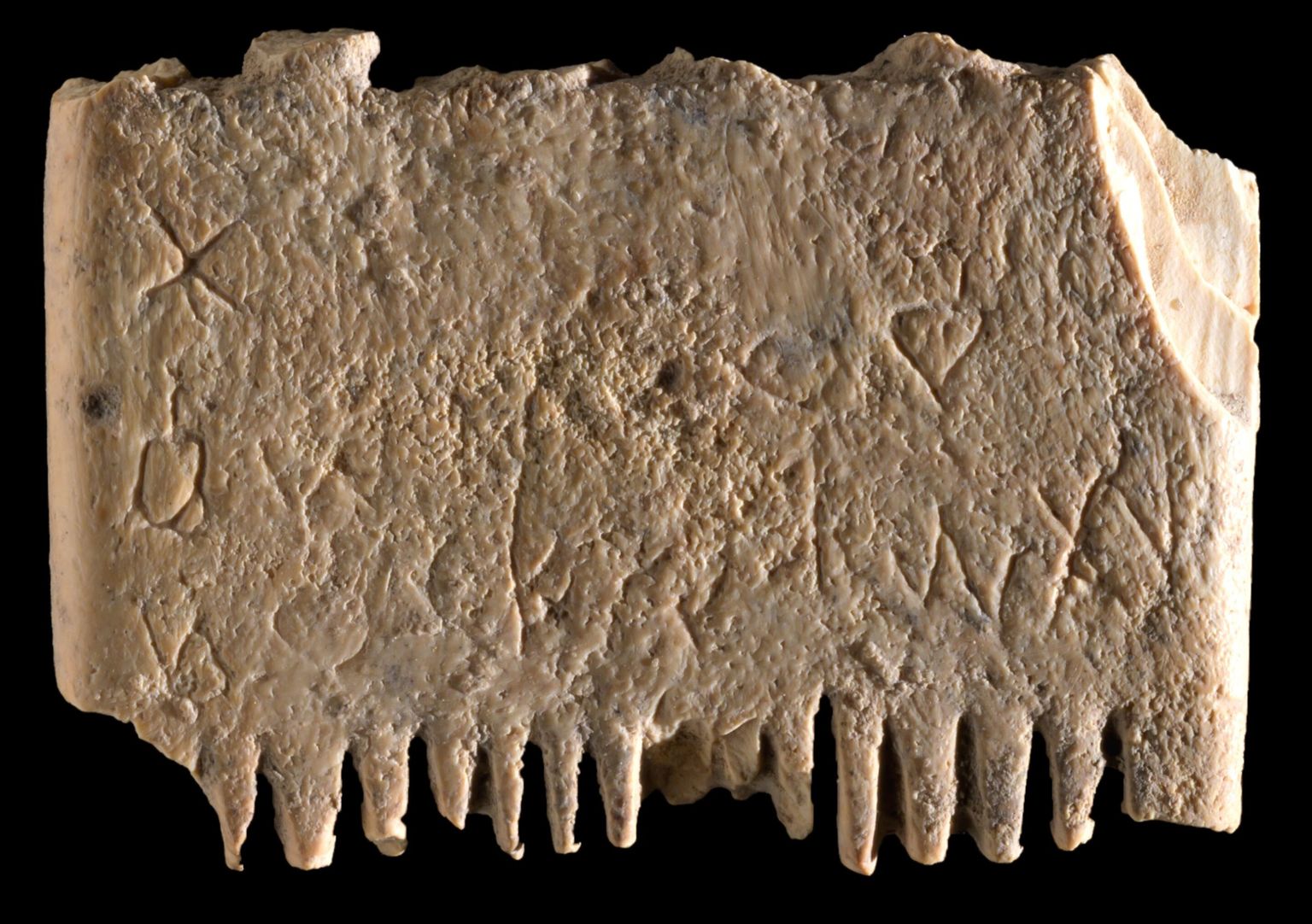 Aastatuhandete vanune elevandiluust kamm, millele on graveeritud vanim seni teadaolev häälikkirja tekst.