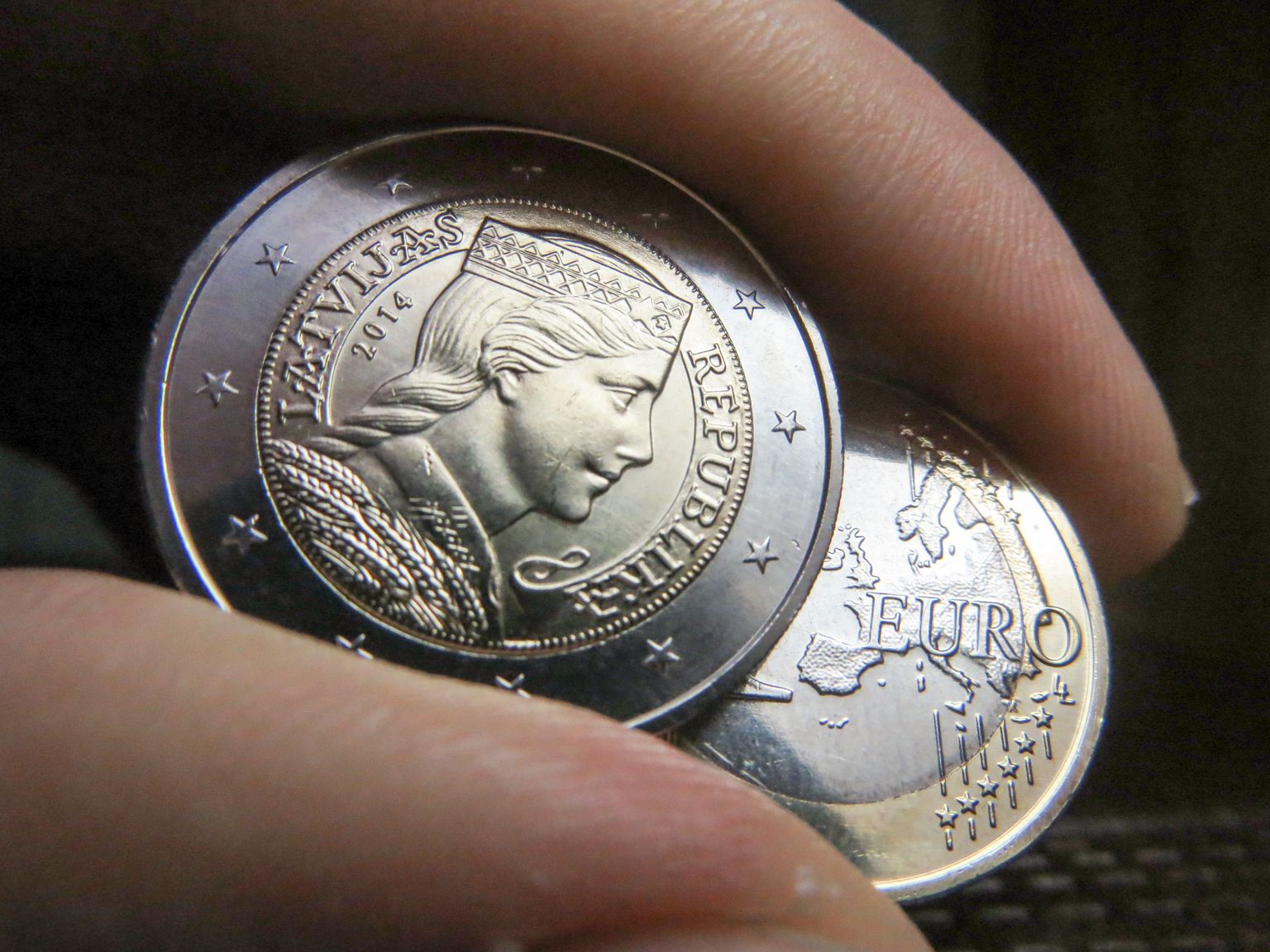Läti euromündid.