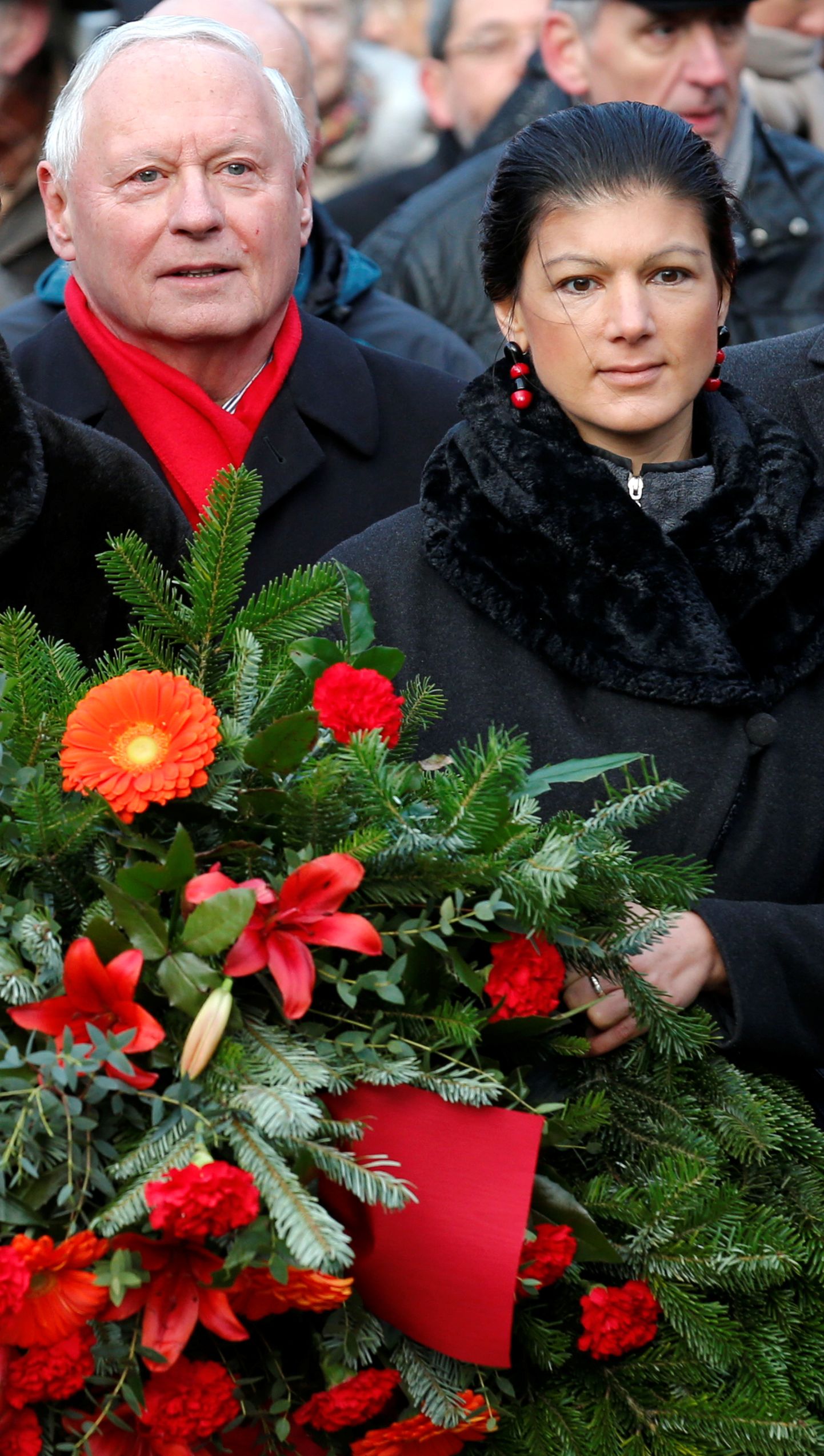 Oskar Lafontaine (vasakul) ja Sahra Wagenknecht.