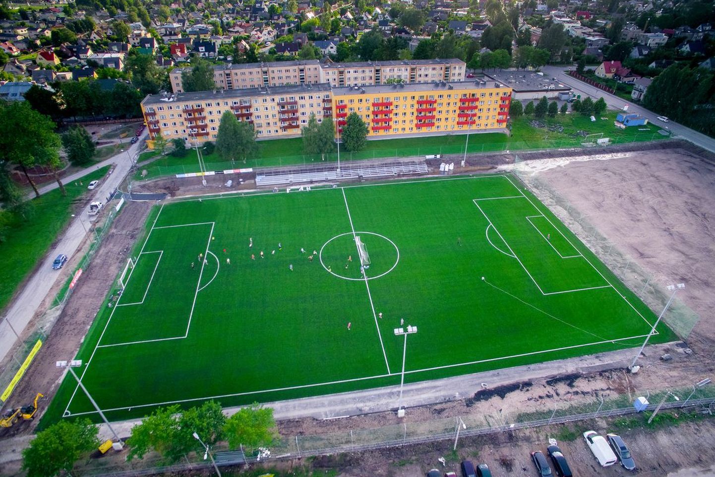 Droonifoto valmivast Sepa jalgpallikeskusest.