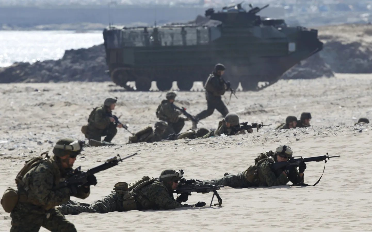 USA mereväelased eelmisel aastal toimunud USA ja Lõuna-Korea ühisõppusel Pohangi sadama lähedal. Pilt on illustreeriv.