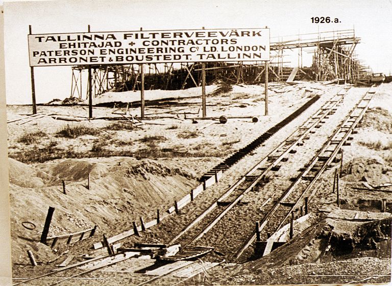 Veepuhastusjaama ehitus Ülemiste kaldal. Aasta 1926.