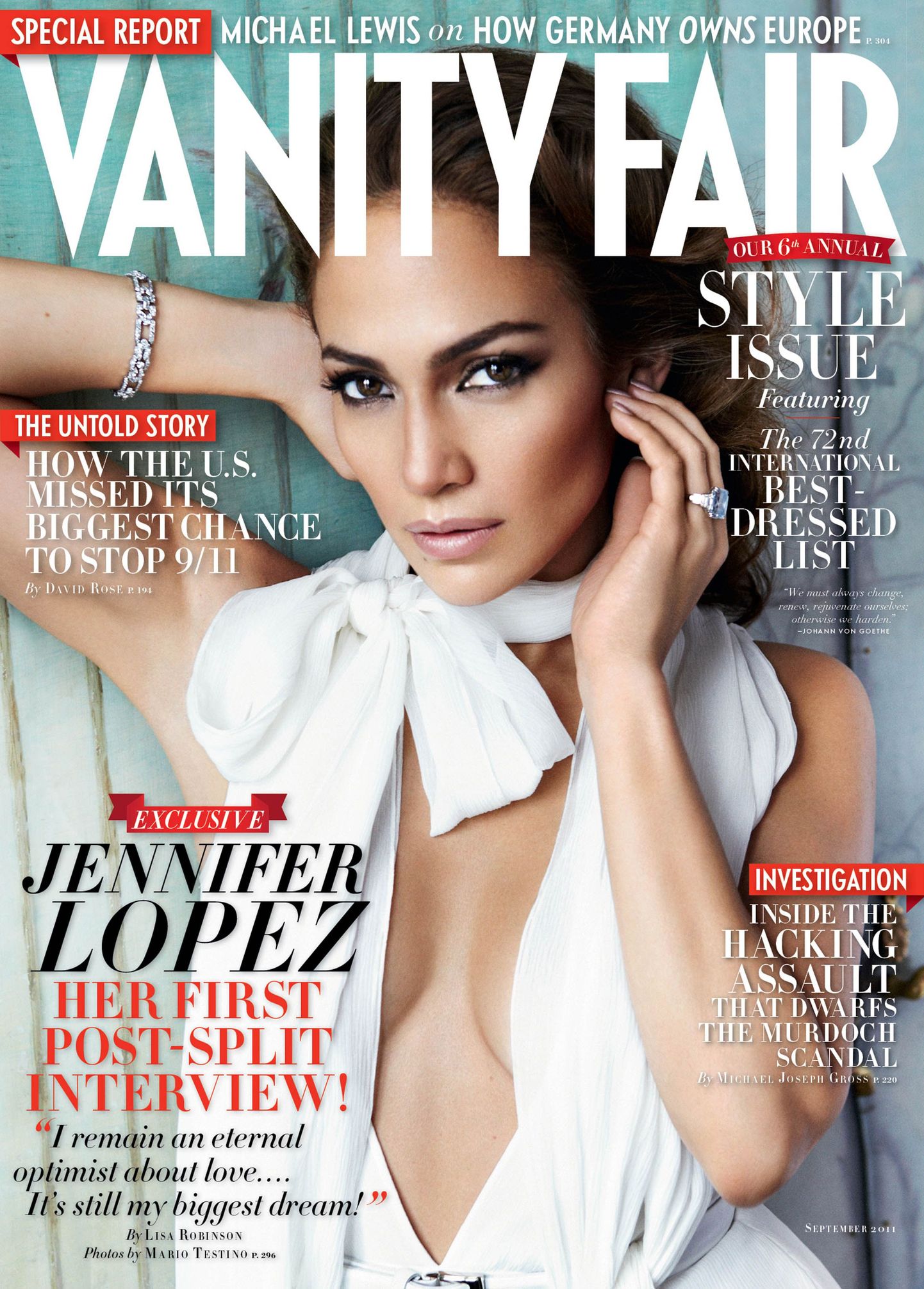 Jennifer Lopez ajakirja Vanity Fair kaanel
