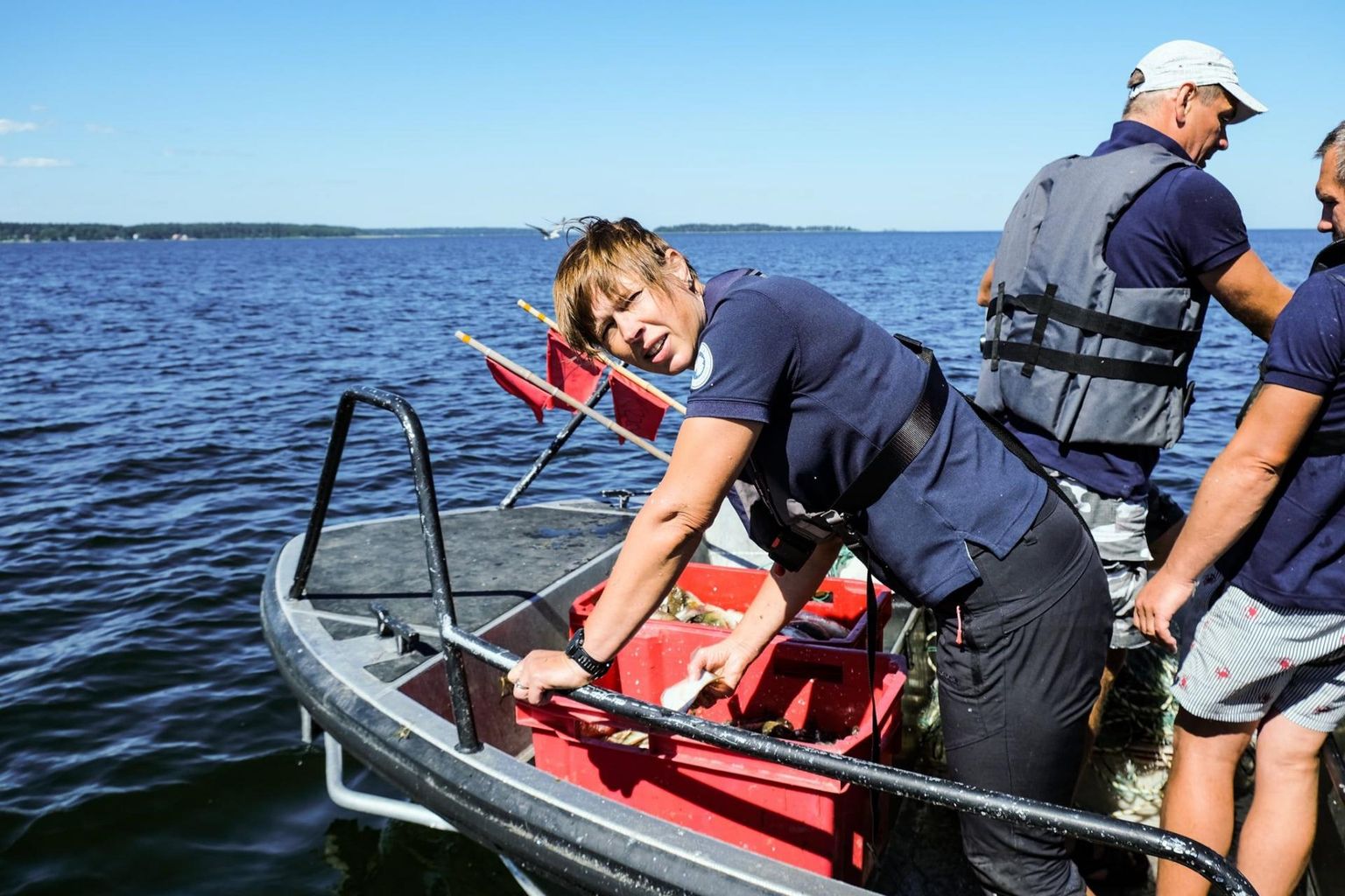 President Kersti Kaljulaid käis koos Käsmu kaluritega pühapäeval merel kalal FOTO: Käsmu Vabatahtlik Merepääste