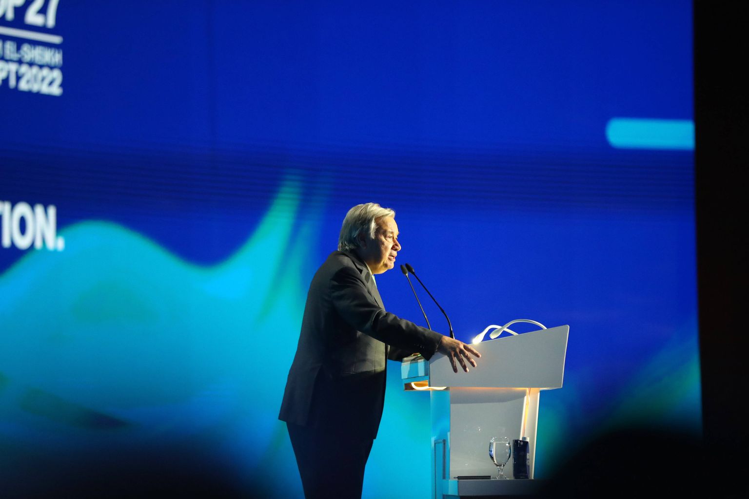 ÜRO peasekretär António Guterres kliimatippkohtumisel Egiptuses Sharm el Sheikhis 7. november 2022.