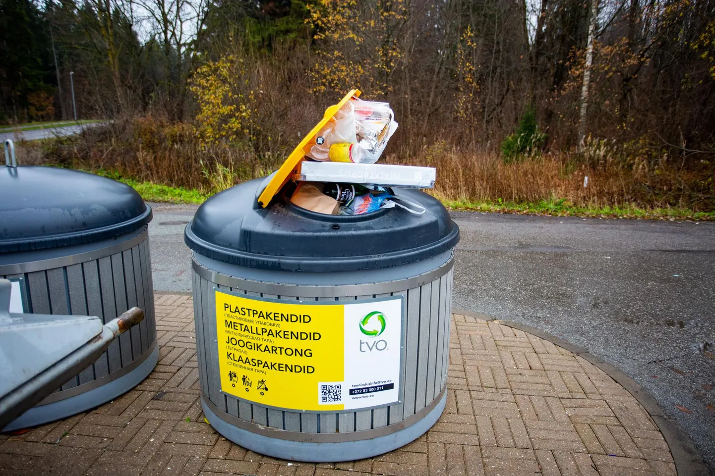 Prügi liigiti sorteerimiseks mõeldud konteiner oli pilgeni täis.
