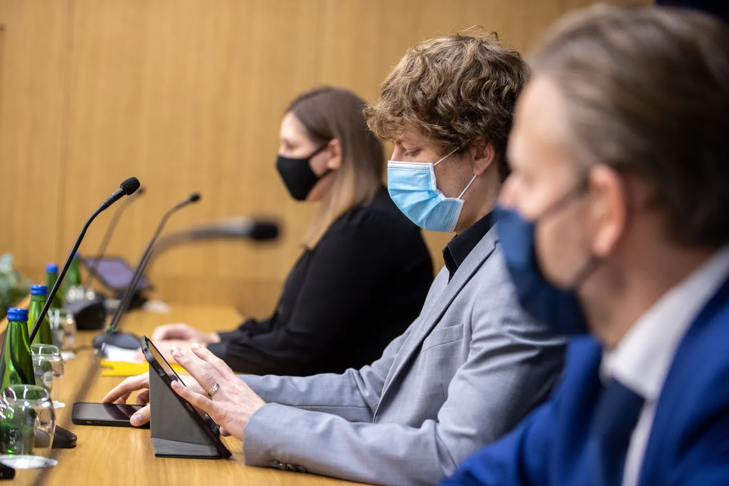 03.11.2021, Tallinn
Pressikonverents. Terviseameti peadirektori kohusetäitja Mari-Anne Härma, tervise- ja tööminister Tanel Kiik ning haridus- ja teadusministri teadusnõunik Mario Kadastik
Foto Tairo Lutter, Postimees