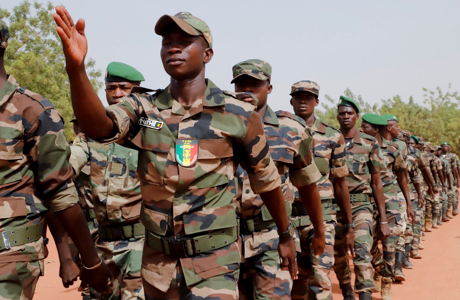 Euroopa Liidu väljaõppemissiooni EUTM-RCA käigus välja koolitatud Mali sõdurid.